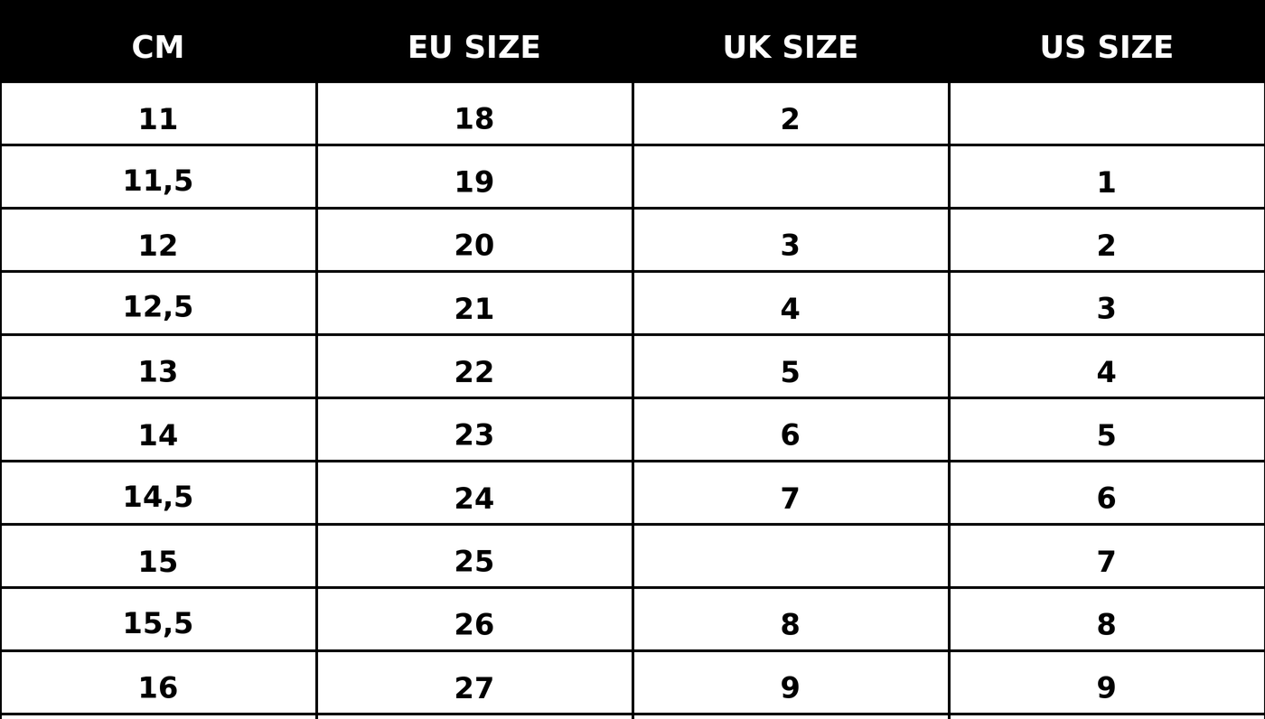 pepe-children-size-guide